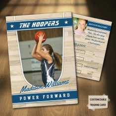 Basketball Team Trading Card Blue at Zazzle