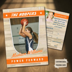 Basketball Team Trading Card Orange at Zazzle