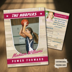 Basketball Team Trading Card Pink at Zazzle