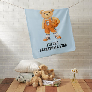 Basketball Teddy Bear Nursery Baby Blanket