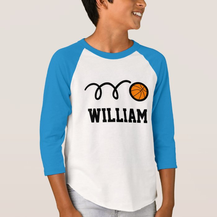 Basketball tee shirt for boys Custom kids name Zazzle