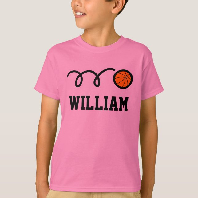 Basketball tee shirt for boys | Custom kids name (Front)