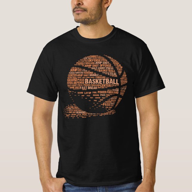 Basketball Text - Cool Basketball Lover Gift T-Shirt (Front)