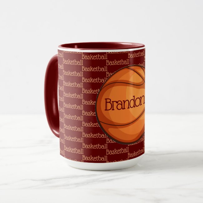 Basketball Text Design Coffee Mug
