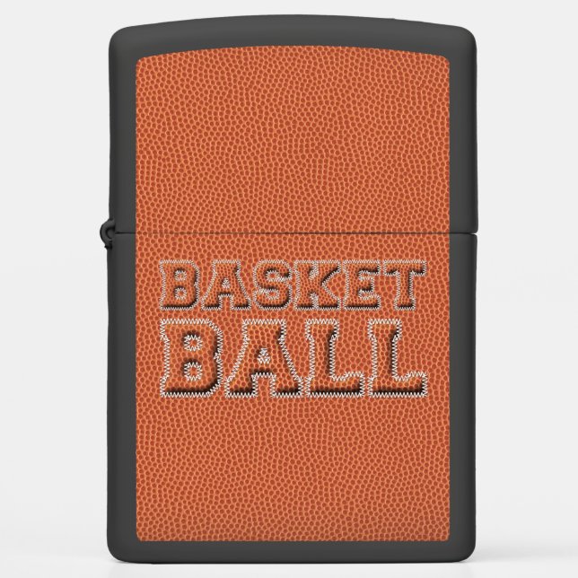 Basketball Texture and Text Zippo Lighter (Front)
