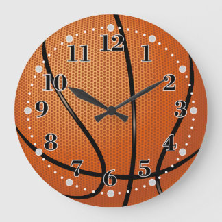 Basketball Texture | Time for Sport Large Clock