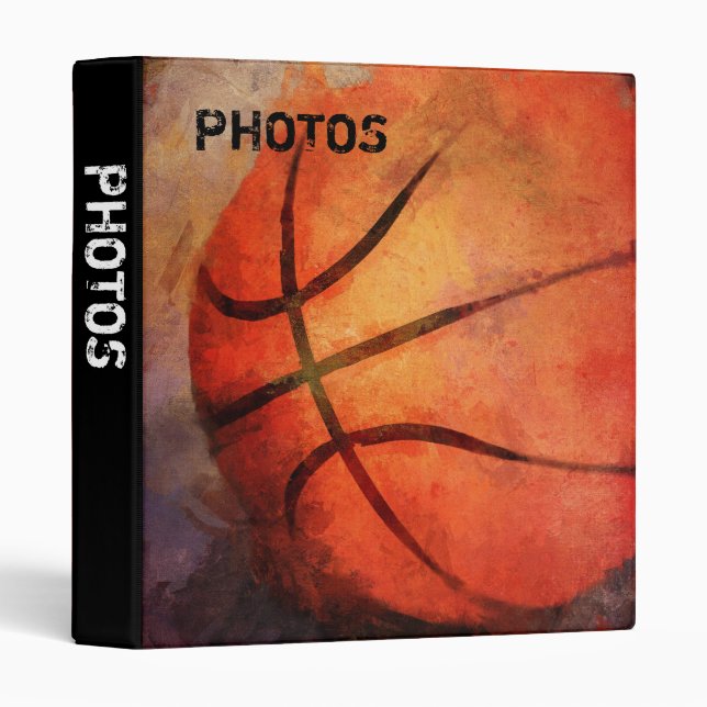 Basketball Textured Painting 1" Scrapbook Binder (Front/Spine)