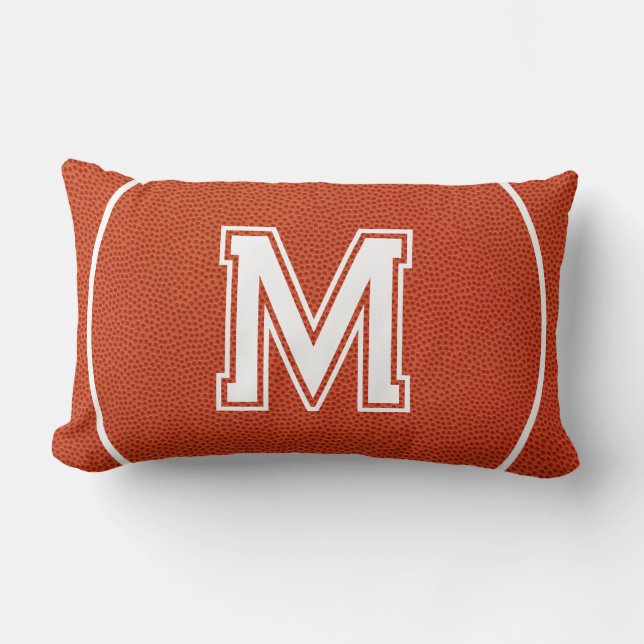 Basketball Textured Sports Lumbar Pillow (Front)