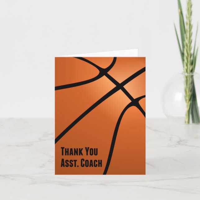 Basketball Thank You Assistant Coach, Blank Inside Card (Front)