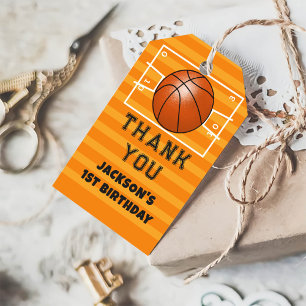 Basketball Thank You Birthday Gift Tags