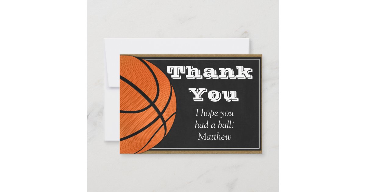 Basketball Thank You Card for B-ball Players | Zazzle.com