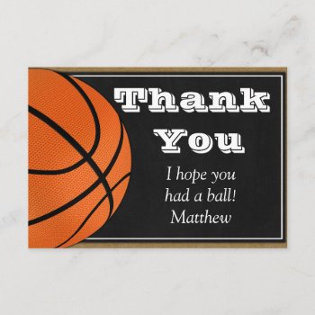 Basketball Thank You Card For B-ball Players by WittyPrintables at Zazzle
