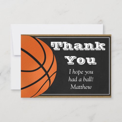 Basketball Thank You Card for B_ball Players