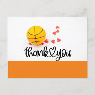 Basketball Thank you card with word THANKS