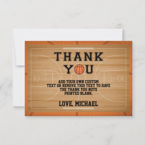 Basketball Thank You Cards