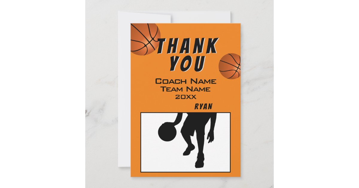 Basketball Thank you Coach Card | Zazzle.com