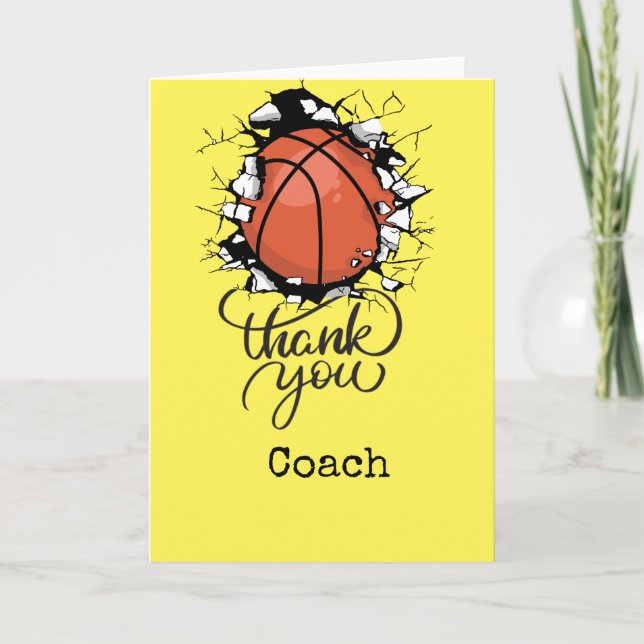 Basketball thank you coach   card (Front)