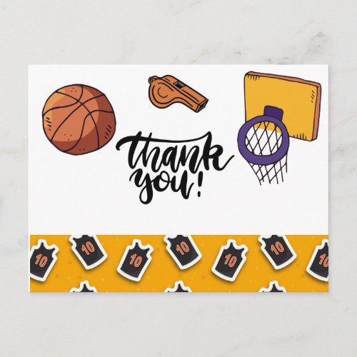 Basketball thank you coach postcard