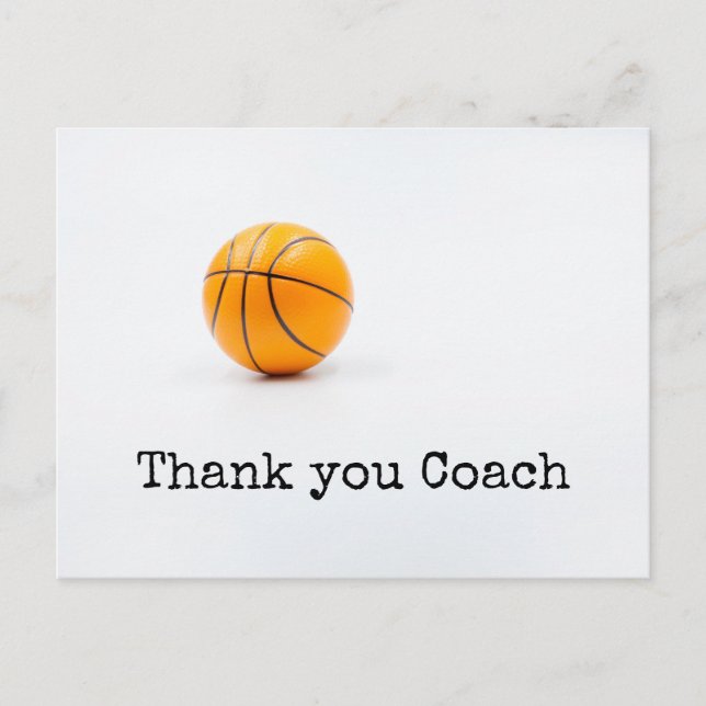 Basketball thank you coach postcard (Front)