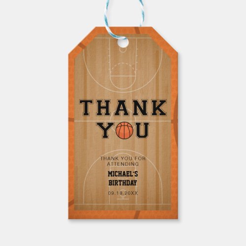 Basketball Thank You Gift Tags