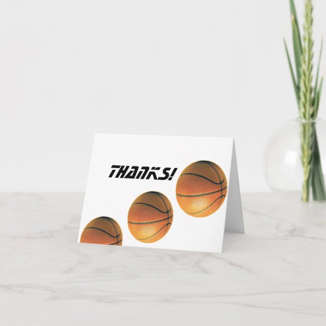 Basketball Thanks Letterpress Thank You Card (Front)