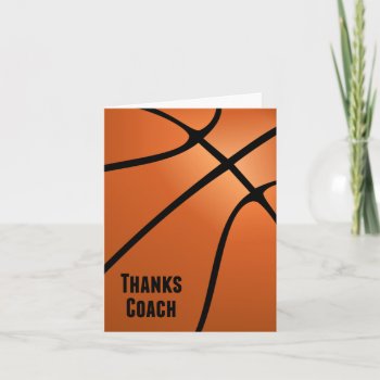 Basketball Thanks To Coach Bold Design-blank Insid Thank You Card by GoodThingsByGorge at Zazzle
