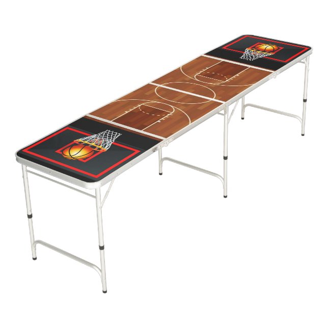 Basketball Theme Beer Pong Table (Angled)