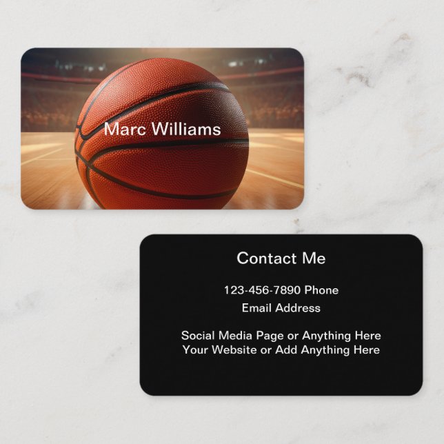 Basketball Theme Contact Business Cards (Front/Back)