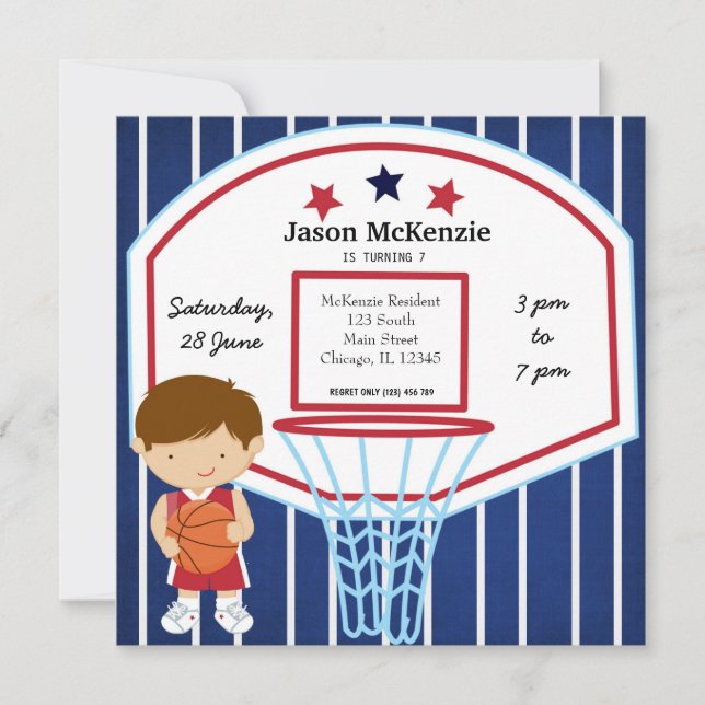 Basketball theme invitation (Front)