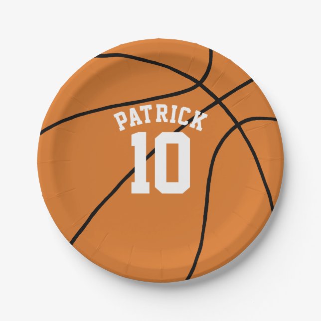 Basketball Theme Party Paper Plates (Front)