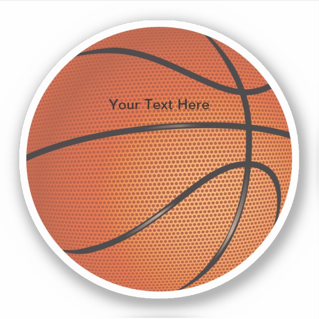 Basketball Theme Shape Sticker (Front)
