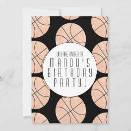 Basketball Theme Sports Birthday Party Any Color Invitation