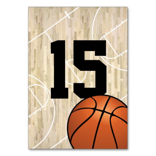 Basketball Theme Table Numbers