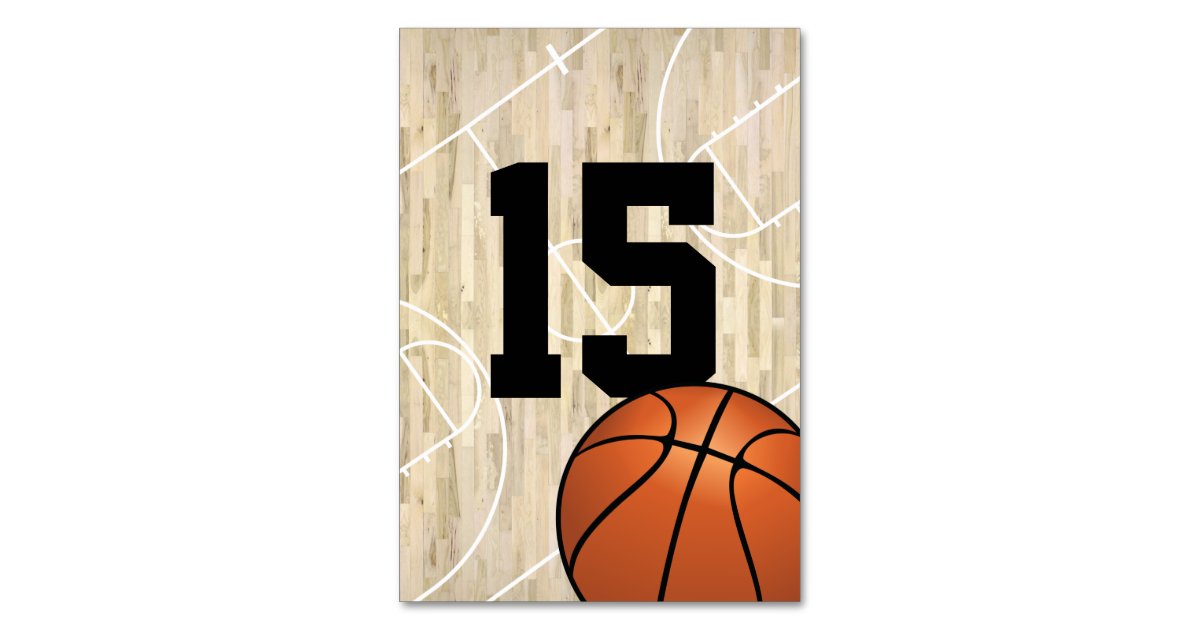 Basketball Theme Table Numbers | Zazzle