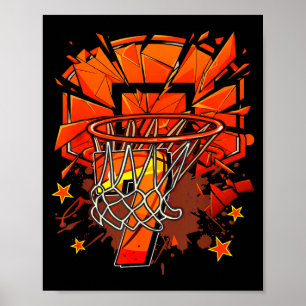 Basketball themed 7 years old boys 7th birthday poster