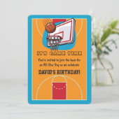 Basketball Themed Birthday Invitations (Standing Front)