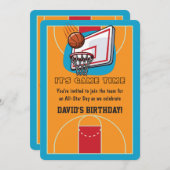 Basketball Themed Birthday Invitations (Front/Back)