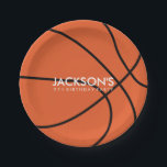 Basketball Themed Birthday Party Paper Plates<br><div class="desc">Fun party paper plates featuring an illustration of basketball. Personalize them with your child's name and text of your choice for a complete one of a kind look.</div>