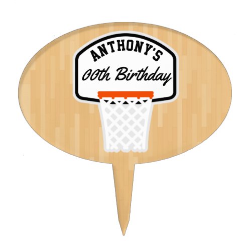 Basketball themed Birthday Party personalized Cake Topper