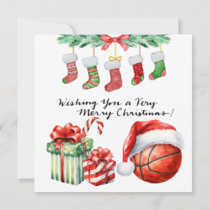 Basketball themed for Christmas Holiday Card
