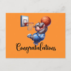 Basketball themed for Congratulations Postcard