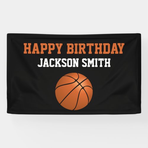 Basketball Themed Happy Birthday Banner