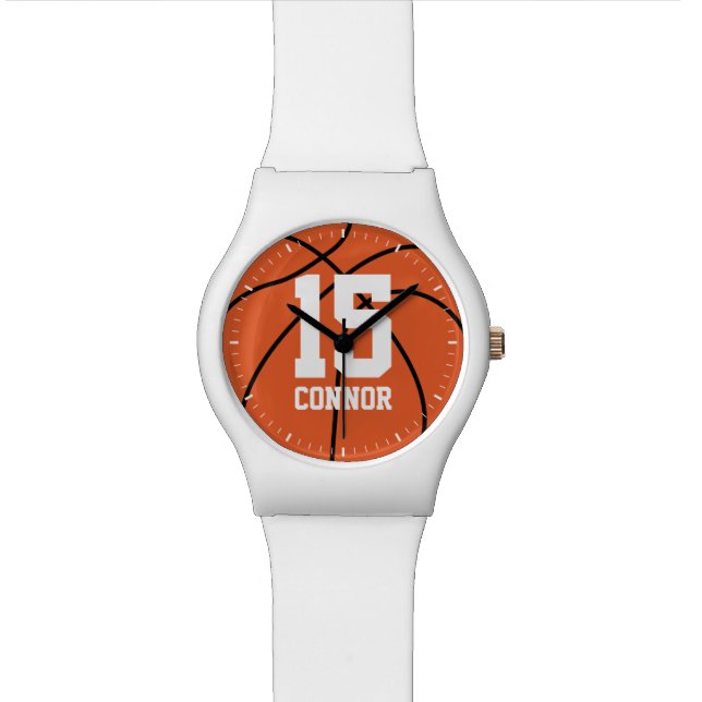 Basketball Themed Jersey Number Wristwatch (Close Up)