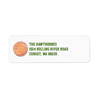Basketball themed return address label
