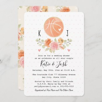 Basketball Themed Wedding Couples  Shower Invitation by OccasionInvitations at Zazzle