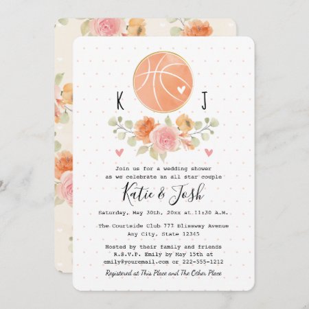 Basketball Themed Wedding Couples  Shower Invitation