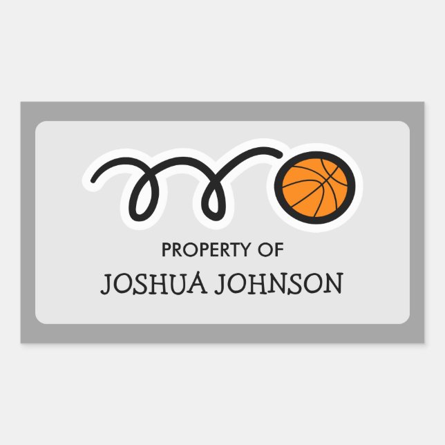 Basketball this book belongs to label stickers (Front)