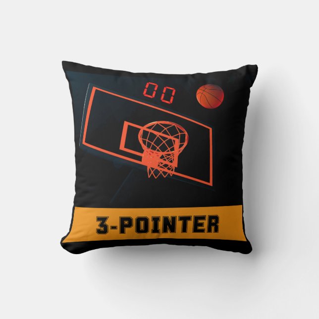 Basketball Three Point Shot Clock at Zero Throw Pillow (Front)