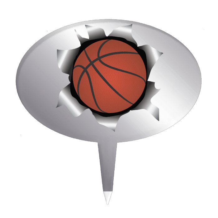 basketball thru metal sheet cake pick