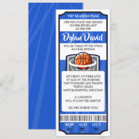 BASKETBALL TICKET Bar Bat Mitzvah Invitation
